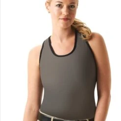 Cheata Women's Trotter Tank W/ Built In Sports Bra - Grey/Black