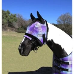 Kensington Fly Mask W/Plush Fleece Trim - Lavender Mint