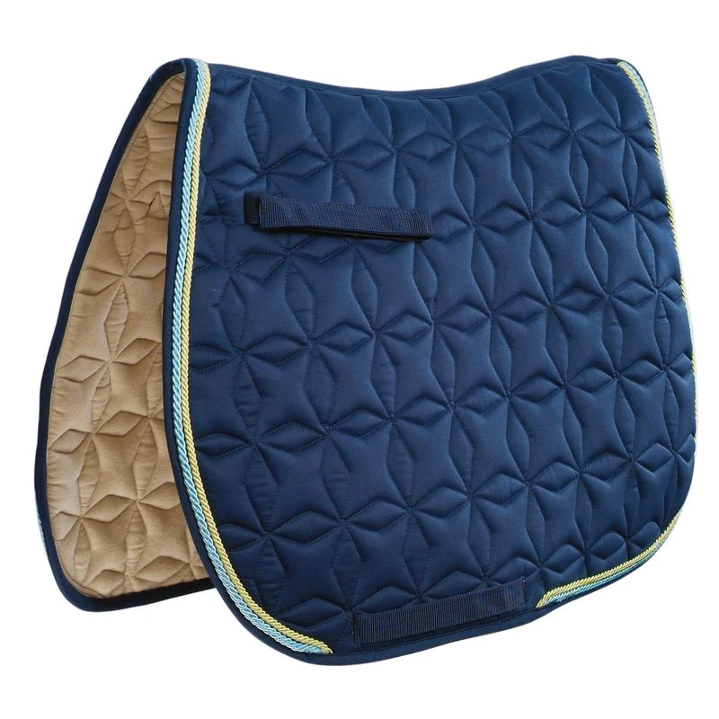 Roma Ecole Star Quilt Close Contact Saddle Pad - Navy/Blue/Green 1 Roma Ecole Star Quilt Close Contact Saddle Pad - Navy/Blue/Green