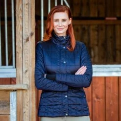 B Vertigo Women's Julianne Quilted Jacket - Dark Navy -Equestrian Supplies Shop 348238 800 800