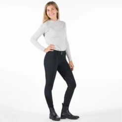 Horze Women's Melody High Waist Micro Silicone Full Seat Breeches - Black -Equestrian Supplies Shop 349824 800 800