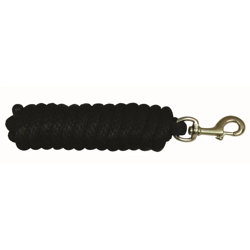 Western Rawhide 10' Poly Lead W/Brass Plated Snap - Black 1 Western Rawhide 10' Poly Lead W/Brass Plated Snap - Black