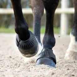 Horze Anti Twist Lock-On Bell Boots - Black -Equestrian Supplies Shop 375307 800 800