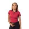Horze Women's Trista Short Sleeve Sun Shirt - Pink/Peacoat Dark Blue