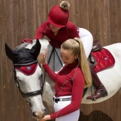 Woof Wear Vision Ergonomic Ear Net - Black/Shiraz -Equestrian Supplies Shop 389034 800 800