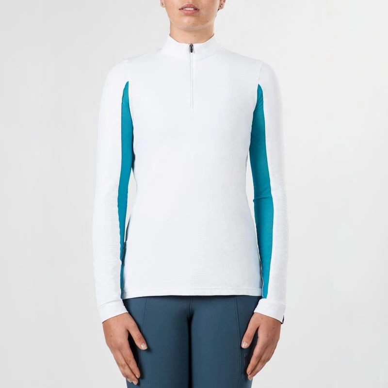 Irideon Women's CoolDown IceFil Long Sleeve Jersey - White/Peacock 2 Irideon Women's CoolDown IceFil Long Sleeve Jersey - White/Peacock - Image 2