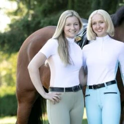 Irideon Women's Ciara Short Sleeve IceFil Show Shirt - White/Radiant Peach -Equestrian Supplies Shop 399292 800 800