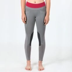 Irideon Women's Synergy Knee Patch Tights - Dove Grey/Azalea