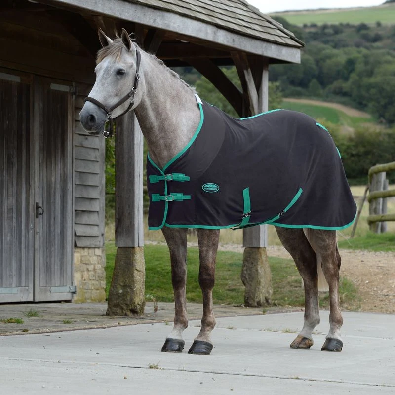 Weatherbeeta Fleece Cooler Standard Neck - Black/Green 1 Weatherbeeta Fleece Cooler Standard Neck - Black/Green