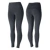 Horze Women's Naomi Seamless Silicone Full Seat Tights - Dark Navy/Black