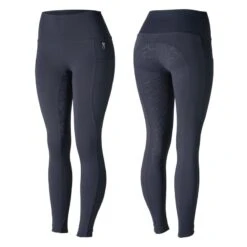 Horze Women's Gillian Silicone Full Seat Tights - Dark Navy