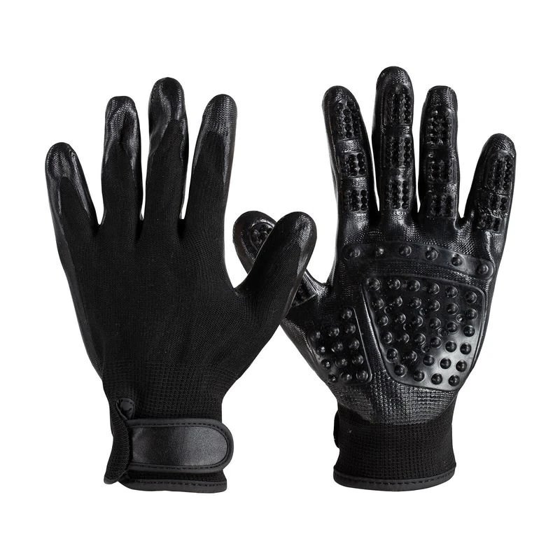 Horze Super Touch Grooming Gloves - Black 1 Horze Super Touch Grooming Gloves - Black