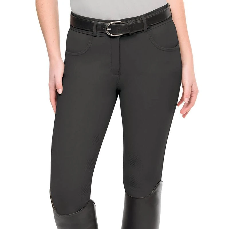 Ovation Women's Signature Bellissima II GripTec Knee Patch Breeches - Dark Grey 1 Ovation Women's Signature Bellissima II GripTec Knee Patch Breeches - Dark Grey