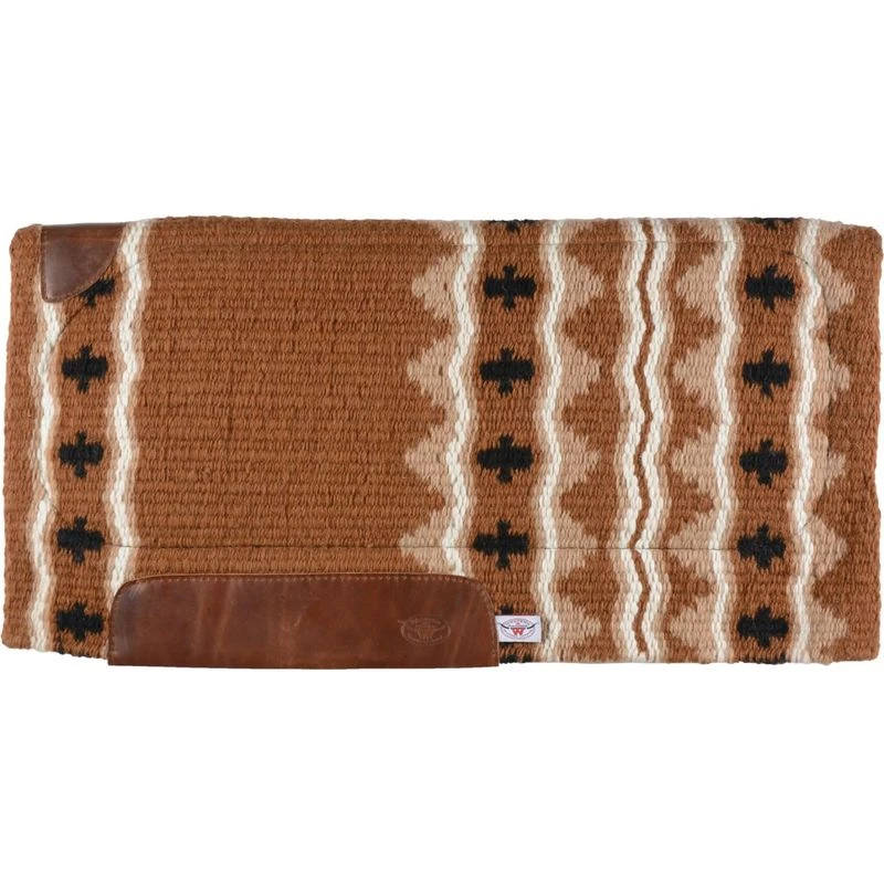 Western Rawhide New Zealand Wool Western Saddle Pad - Brown/Sand/Black/White 1 Western Rawhide New Zealand Wool Western Saddle Pad - Brown/Sand/Black/White