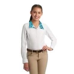 Romfh Kids' Sarah Long Sleeve Shirt Snap - White/Pony Blankets