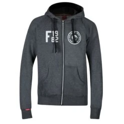 Finntack Pro College Zip Front Hoodie - Dark Melange Grey