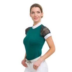 Cavalliera Women's Contessa Short Sleeve Show Shirt - Emerald 6 Cavalliera Women's Contessa Short Sleeve Show Shirt - Emerald -Equestrian Supplies Shop 496621 800 800