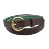 Perri's Padded Leather Belt - Brown/Hunter Green