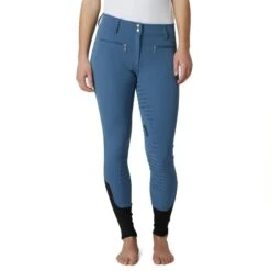 Horze Women's Melody High Waist Micro Silicone Full Seat Breeches - Blue -Equestrian Supplies Shop 530350 800 800