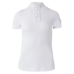 Horze Women's Sianna Short Sleeved Show Shirt W/ Lace Shoulders - White