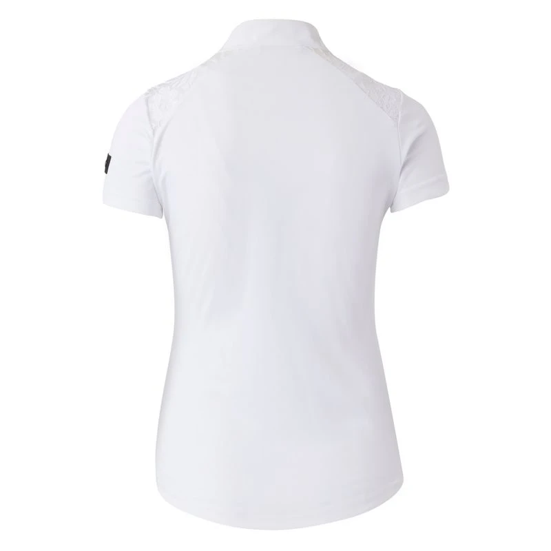 Horze Women's Sianna Short Sleeved Show Shirt W/ Lace Shoulders - White 4 Horze Women's Sianna Short Sleeved Show Shirt W/ Lace Shoulders - White - Image 4