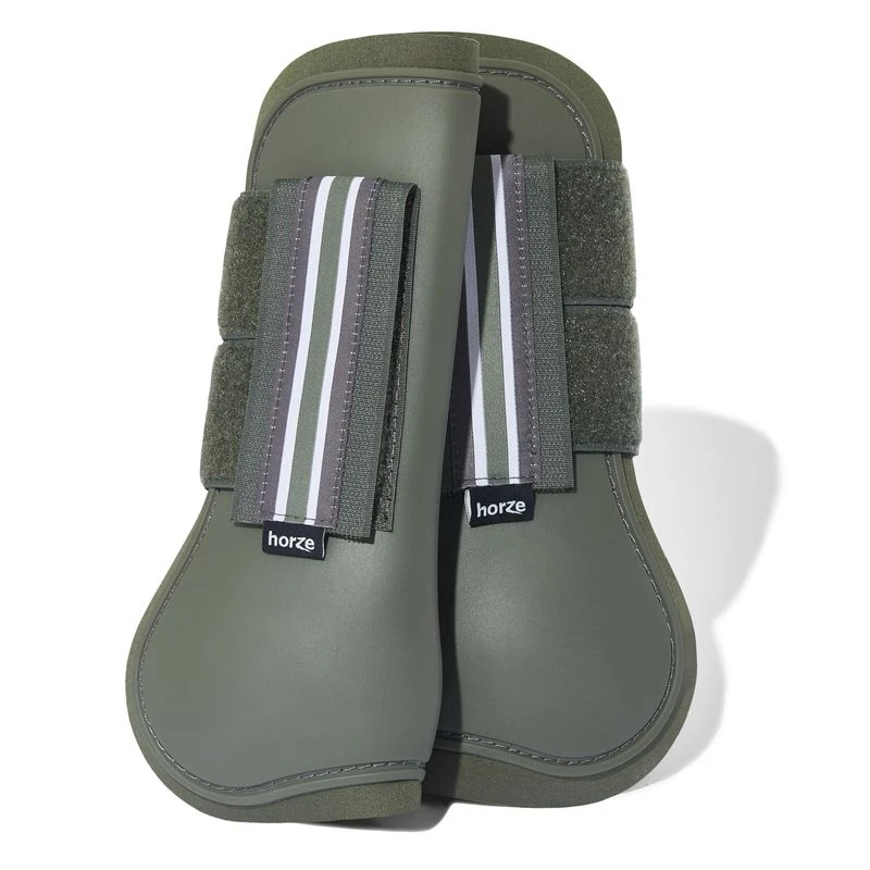 Horze Adepto Tendon Boots - Beetle Khaki Green 1 Horze Adepto Tendon Boots - Beetle Khaki Green