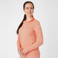 Horze Women's Lou Technical Ventilated Shirt W/High Neck - Peach Amber Pink -Equestrian Supplies Shop 543139 800 800