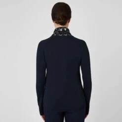 Horze Women's Kaitlin Turtleneck Sweater W/ Flower Design - Peacoat Dark Blue -Equestrian Supplies Shop 544160 800 800