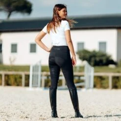 Horze Women's Danica High Waist Tights With Mesh Insert - Black -Equestrian Supplies Shop 548189 800 800