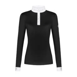 Fair Play Women's Meredith Half Turtleneck Long Sleeve Competition Shirt - Black