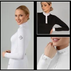 Fair Play Women's Meredith Half Turtleneck Long Sleeve Competition Shirt - Black -Equestrian Supplies Shop 594226 800 800