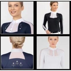 Fair Play Women's Lorella Long Sleeve Competition Shirt - Black/White -Equestrian Supplies Shop 594510 800 800