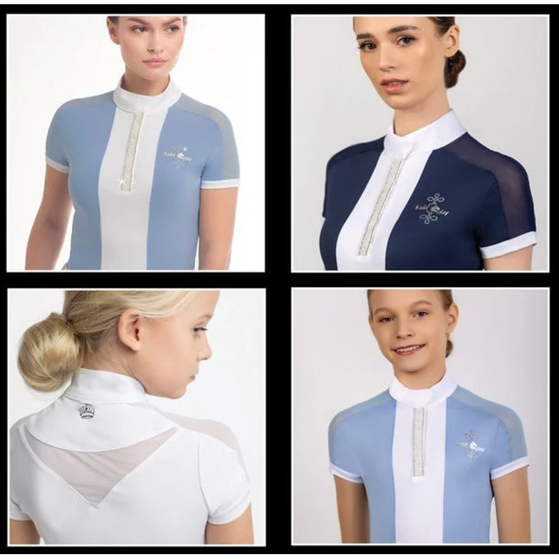 Fair Play Women's Claire Pearl Short Sleeve Competition Shirt - Navy/White 4 Fair Play Women's Claire Pearl Short Sleeve Competition Shirt - Navy/White - Image 4