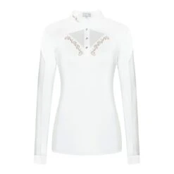 Fair Play Women's Cathrine Rose Gold Long Sleeve Competition Shirt - White