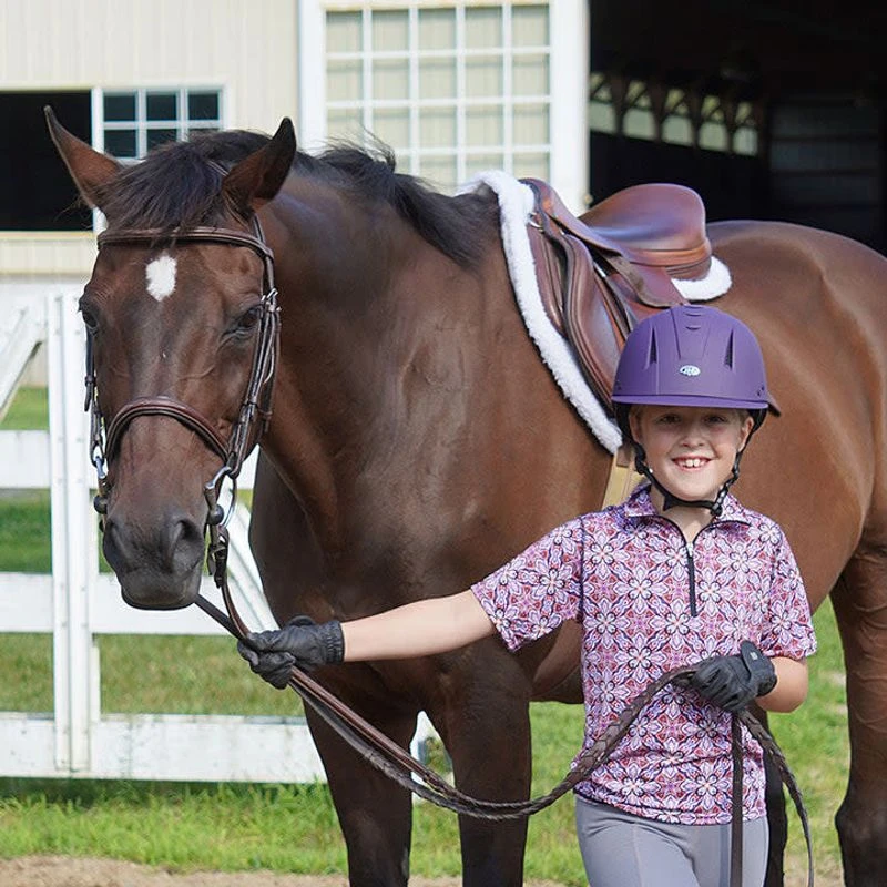 IRH EQUI-PRO Helmet W/Sun Visor - Matte Purple 2 IRH EQUI-PRO Helmet W/Sun Visor - Matte Purple - Image 2