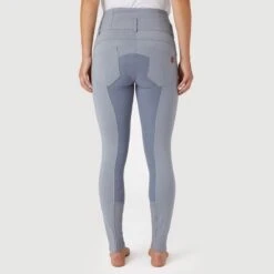 Horze Women's Tara High Waist Breeches Leather Full Seat - Tradewinds Grey -Equestrian Supplies Shop 601863 800 800