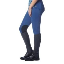 Kerrits Women's Flow Rise Knee Patch Performance Tights - True Blue -Equestrian Supplies Shop 609523 800 800