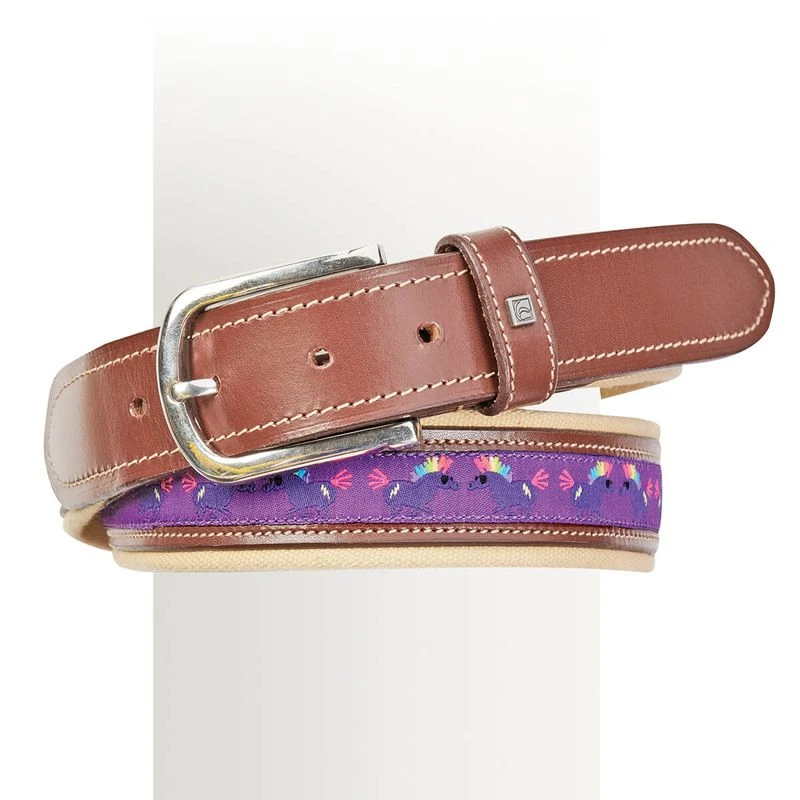 Romfh Women's Leather & Canvas Belt - Punk Rock Ponies 1 Romfh Women's Leather & Canvas Belt - Punk Rock Ponies
