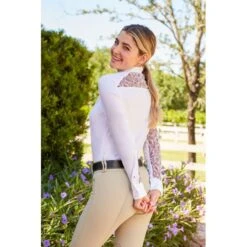 RJ Classics Women's Carly 37.5 Show Shirt - White/Purple Paisley 8 RJ Classics Women's Carly 37.5 Show Shirt - White/Purple Paisley -Equestrian Supplies Shop 624304 800 800