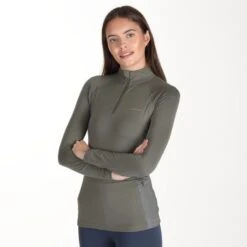 Shires Aubrion Women's Revive Long Sleeve Sun Shirt - Olive -Equestrian Supplies Shop 672712 800 800