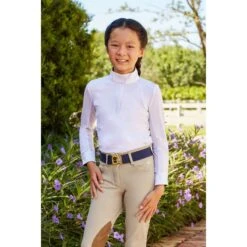 RJ Classics Kids' Maddie Jr 37.5 Show Shirt - White/Blue Paisley Floral -Equestrian Supplies Shop 673130 800 800