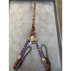 Western Rawhide Pink/Crystal Breastcollar - Chestnut