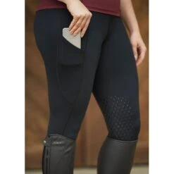 Kerrits Women's Free Style Knee Patch Pocket Tights - Black Solid -Equestrian Supplies Shop 681152 800 800