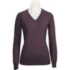 RJ Classics Women's Natalie V-Neck Sweater - Eggplant Heather