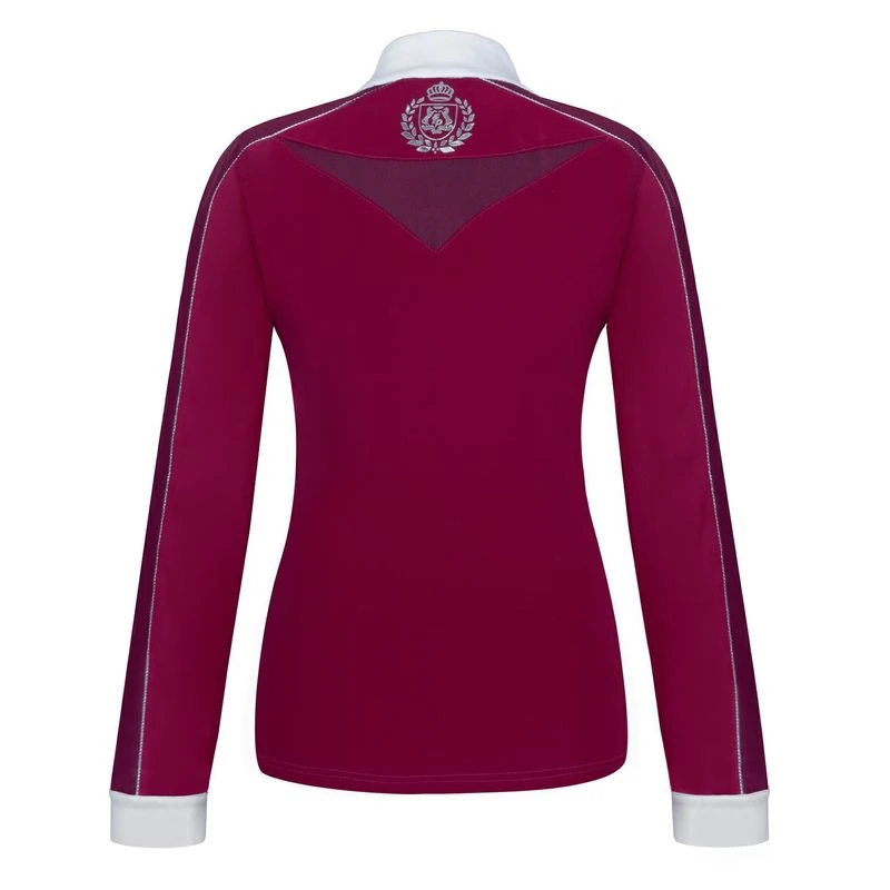 Fair Play Women's Claire Long Sleeve Competition Shirt - Burgundy/White 2 Fair Play Women's Claire Long Sleeve Competition Shirt - Burgundy/White - Image 2