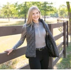FITS Women's Ainsley Quilted Vest - Ash/Horseshoe -Equestrian Supplies Shop 716410 800 800